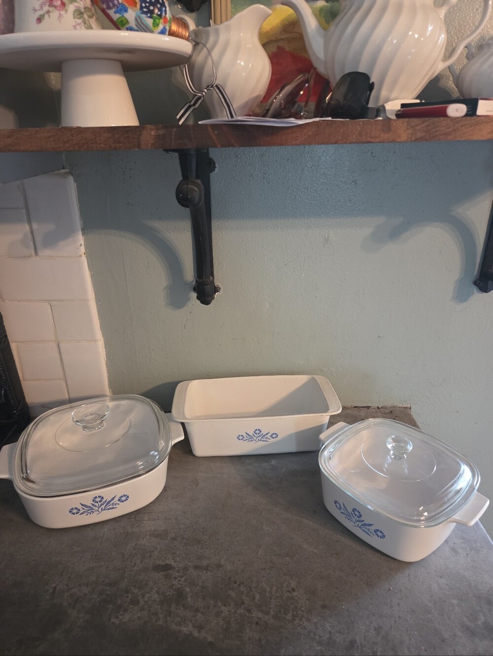 3 piece Corningware Blue Cornflow Casserole set.